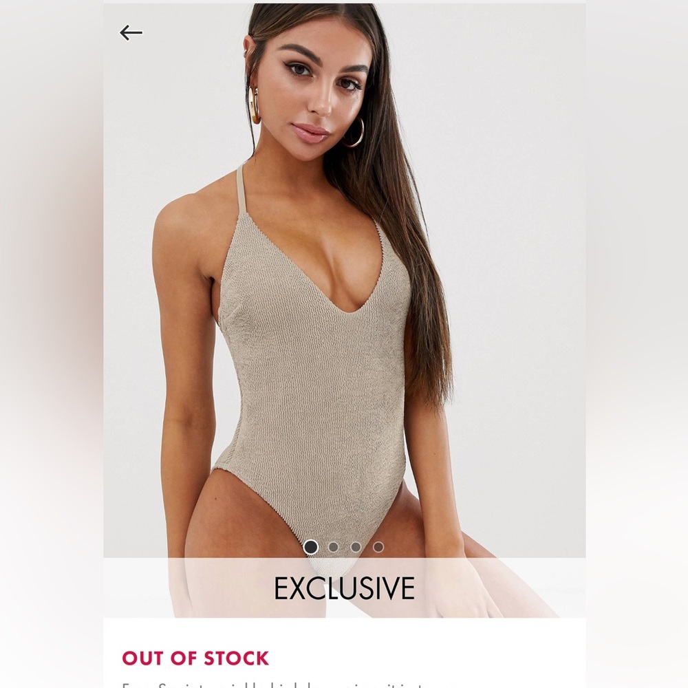 ASOS free society crinkle high leg swimsuit